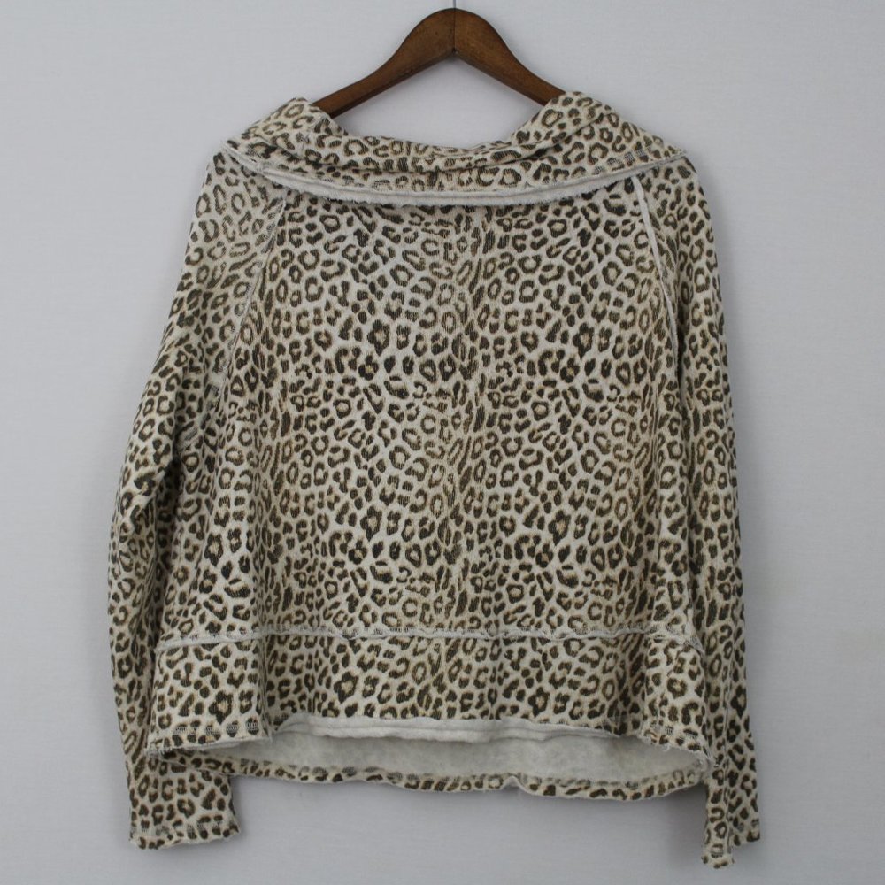 Free People Leopard/ Cheetah Print Cowl Neck Top - Picture 6 of 16
